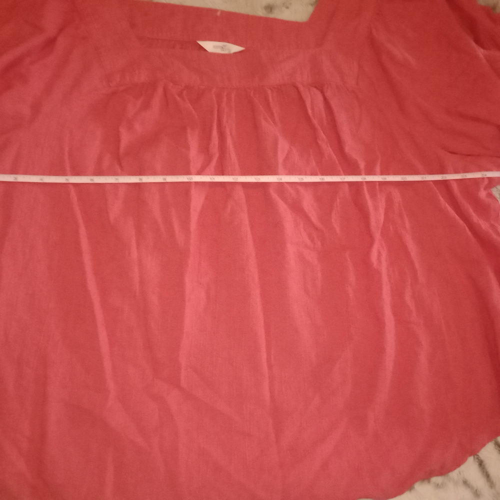Terra & Sky Coral Ruffle Sleeve Blouse - Picture 2 of 7